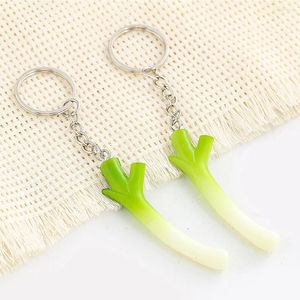 Portachiavi Simulazione Portachiavi cipolla verde Modello alimentare creativo per verdure Divertenti giocattoli per bambini Portachiavi per auto Portachiavi con catena per telefono Decorazione pendente