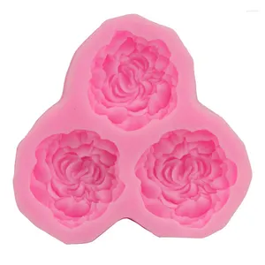Baking Moulds 1PC Peony Flower Silicone Mold Wedding Cupcake Topper Fondant Cake Decorating Tool