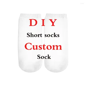 Women Socks 6 Pairs Of One Pack 3D Printed DIY Custom Design Women/ladies Cute Short Ankle Drop
