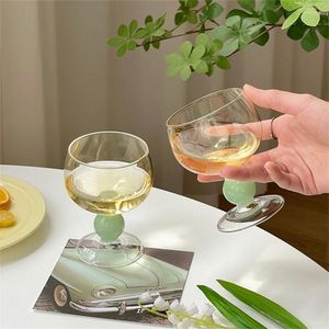 Copos de vinho estilo coreano ins criativo alto vidro doméstico moderno simples bolha copo de água única camada transparente cocktail champanhe