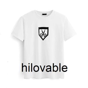 Sem logotipo modas hilovable luxo casual camiseta mens wear designer manga curta camiseta 100% algodão de alta qualidade atacado preto e branco tee scissor escudo