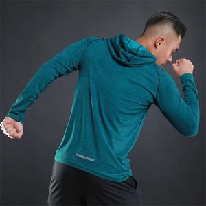 Schnell trocknende Kompressions-Sportshirts für Herren, Lauf-T-Shirts, Trainings-Hoodies, enge Fitness, Fitnessstudio, Fußballtrikot, Sportbekleidung 240219