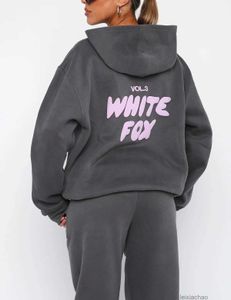 Designer Tracksuit White Fox Hoodie Set Two 2 -Piece Set Women Herrkläder Set Sporty Long Sleeved Pullover Hooded 12 Coloursspring Autumn Winter