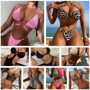 2024 Swim wear luxury designer bikini swimwear triangle Split swimsuit sexy gold steel holder stripes yakuda sports wholesale dhgate Swimming equipment One piece