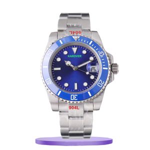 Relógio de luxo de aço inoxidável masculino relógio mecânico automático para homens 40mm fivela deslizante à prova d'água luminosa safira relógio de pulso masculino relógio de negócios com caixa