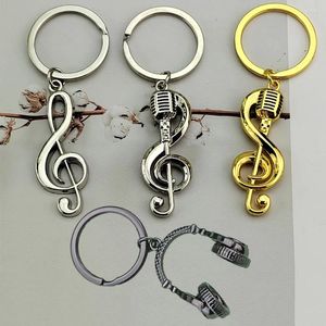 Keychains Fashion Musical Metal Metal Creative Music Notes Earphone Shape Souvenirs Gifts Handbag Ornament Charms