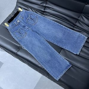 Designer Jeans 2024 Nuova Primavera Estate Moda Flare Pannelli Marca Stesso Stile Pantaloni Abbigliamento Donna di Lusso 0225-7