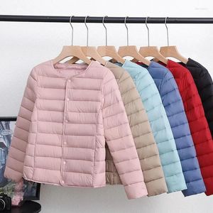 Women's Trench Coats 2024 Women Cotton Jacket Autumn Winter Ultra Light Parkas Down Casual Short Warm Portable Female Padded Coat