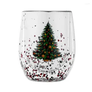 Bicchieri da vino 300ml Tazza da tè unica BPA Bicchiere da caffè Mobile Glitter Paillettes Bere Buona presa Albero di Natale Regalo al latte