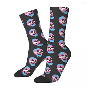 Herrensocken, lustige verrückte Socken für Männer, Trans-Flagge, Hip Hop, Harajuku, LGBTQ, Stolz, glücklich, Qualitätsmuster, bedruckt, Jungen, Crew, lässiges Geschenk