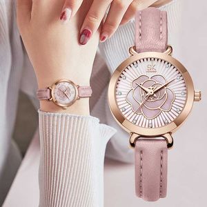 SK Women Watch żeńska nisza Premium 3D Rose Belt Shenzhen Watch Female Quartz Watch Live Streaming 0148