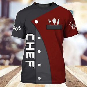Męskie koszule Ture Tide moda nóż szefa kuchni Piculr Men T-shirts Casual 3D Druku