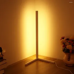 Golvlampor Modernt LED -hörn rgbw lampa Enkel stång för vardagsrum sovrum atmosfär stående inomhus ljusarmaturer