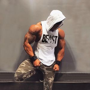 BEAST MODE Hoodie Homens Roupas de Verão Ginásio Tanques de Musculação Treino Moletons Com Capuz 240219