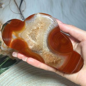Decorative Figurines Natural Crystals Carnelian Cloud Druzy Geode Healing Gemstones Gift Jewelry High Quality Energy Ore Carving Home