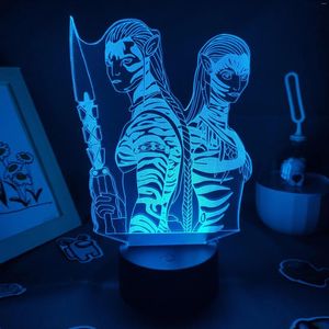 Nattlampor avatar lampa figur 3d led rgb coola roliga gåvor till vän USB lava sovrum sovrum kontor bordsdekoration dekoration