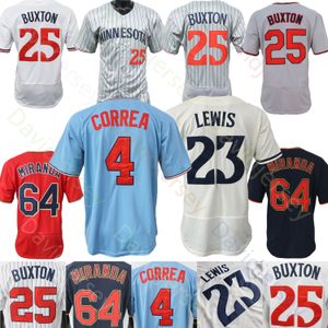 Jersey de beisebol Carlos Correa Royce Lewis Byron Buxton Brooks Lee Emmanuel Rodriguez Max Kepler Edouard Julien Jose Miranda Kirby Puckett Lopez Vazquez Jeffers