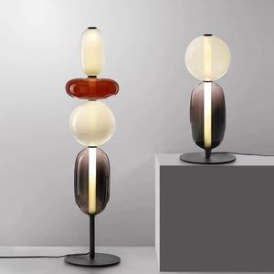 Postmodern LED Colorful Glass Floor Lamp Home Indoor Art Decoration Table Lamp Living Room Hotel Exhibition Hall Standing Light