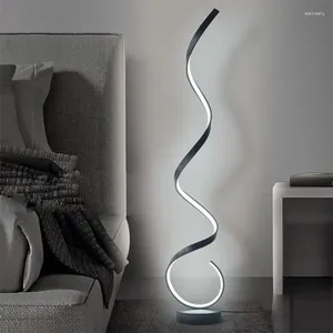 Floor Lamps Modern LED Lamp Minimalist Line Living Room Decor Light Bedroom Study TV Background Wall Black White Lights Fixture Lustre