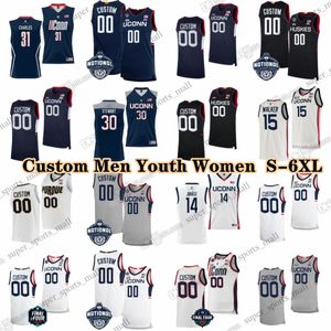 NCAA Custom S-6XL Uconn Huskies College Basketball 2 maglie Tristen Newton 12 Cam Spencer 32 Donovan Clingan 11 Alex Karaban Stephon Castle Hassan Diarra Johnson