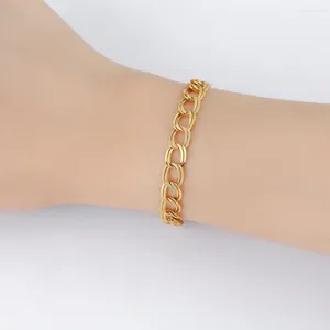 Charme Pulseiras Aço Inoxidável Luxo AKELA Grosso Cadeia Pulseira Oval Plain Espumante O Estilo Bangle Para Beach Girl Presente