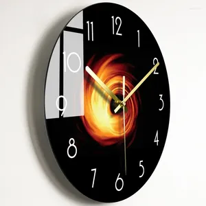 Relógios de parede Quarto Silencioso Relógio Sala de estar Vidro Decoração Criativa Moderna Relógio Nórdico