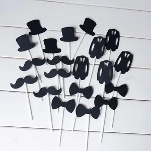 Party Supplies AQ Cake Topper Kindergeburtstag Dekoration Buffet Cupcake Gentleman Anzug Bart Hut Design Kunststoff Stick Karte für