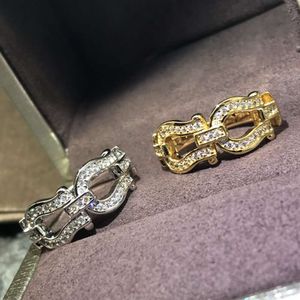 jóias de luxo de designer constante de Frederique Freds Usou 8 anel de noivado de halo de halo -horseshoe de 8 shapados anel de noivado de ouro rosa para mulher moissa