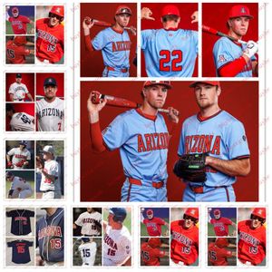 Anpassade Arizona Wildcats Baseball Jersey Tommy Splaine Garrett Irvin TJ Nichols Quinn Flanagan Anthony Susac Javyn Pimental 2024 Arizona Jerseys