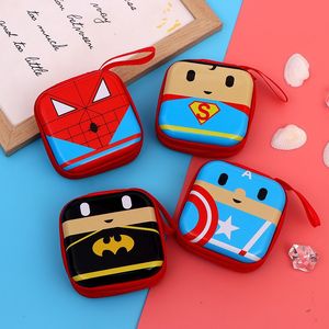 New Cute Cartoon Tinplate Zero Wallet Creative Square Earphone Coin Storage Bag Mini Zipper Bag Small Gift