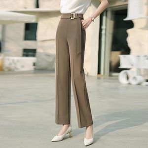 Pantaloni da donna Chic Coreano Moda Donna Indossare Fit Cropped Donna OL Vita alta Cerniera Pantaloni a mosca Abiti streetwear femminili PyK822