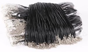 Черный кожаный шнур веревка 1,5 мм для DIY кулон ожерелье подарок с застежкой-лобстером звено цепи подвески ювелирные изделия 100 шт./лот Оптовая продажа2676169