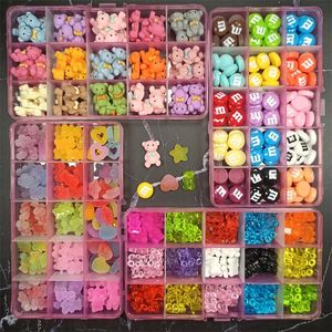 1Box ​​Kawaii Reçine Sevimli Tırnak Sanatı Charms Dekorasyon Karışımı Seti Akrilik 3D Jellly Gummy Candystarheart DIY Manikür Aksesuar Parçaları 240219