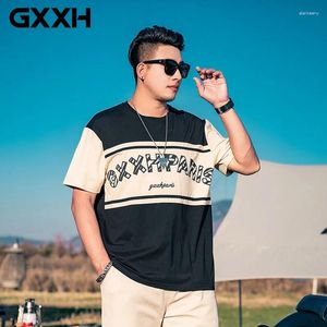 Herren T-Shirts GXXH Marke Sommer Kurzarmhemd Kontrast Patchwork Print T-Shirts Plus Size Halbärmeliges T-Shirt 4XL 5XL 6XL 7XL Herren