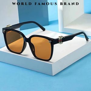 Rechteckige Sonnenbrille, Luxus-Designer-Sonnenbrille, Mann und Frau, Unisex, Designer-Schutzbrille, Strand-Sonnenbrille, Retro-Rahmen-Design, UV400, mit Box, Strahlenschutz