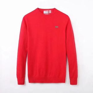 Senior Men's Designer Brand Cashmere Sweater Men's Pullover Autumn and Winter Round Neck broderad mjuk och varm pullover