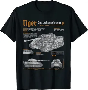 メンズスーツa1264タイガータンクパンツァーpzkpfw vi第一次世界大戦青写真男性Tシャツショートカジュアルコットンシャツ