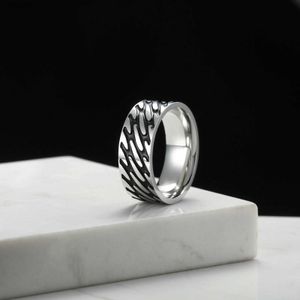 Кольцо-пасьянс Dreamtimes, роскошные мужские ювелирные аксессуары, 8 мм, обручальные кольца, кольцо из нержавеющей стали с циклическим принтом, подарки для мальчиков, anillo hombre 240226