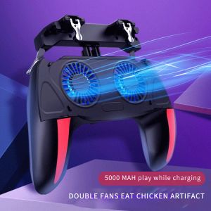 Gamepads Popular H10 PUBG Gaming Gadget Twin Fan Radiador de telefone móvel Jogo móvel PUBG Gaming Gadget Game Handle