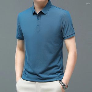 Polo da uomo T-shirt estiva a maniche corte in cotone poliestere Polo per il tempo libero Top casual alla moda