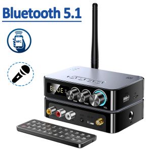 Adapter NFC 1200Mah Bluetooth 5,0 Empfänger Sender Stereo 3,5mm AUX Jack RCA Wireless Audio Adapter Mikrofon Singen FM Radio Für TV