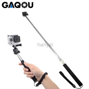 Selfie monopods gaqou camera selfie stick pole monopod stativhållare adapter för go pro hjälte 6 5 4 3 sjcam sj4000 för yi för telefon 24329