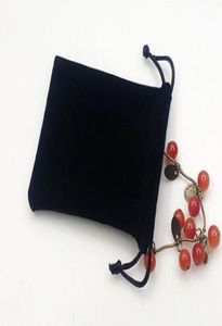 Siyah 79cm Kadife Takı Torbası Noel Hediye Çantaları Mücevher Kolye Bilezik Küpe Ambalaj Boşluğu Bag5376895