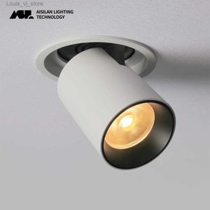 Downlights Aisilan LED Transformer Downlight Round Extendable Rotertable Bendable Infällningsvis Spotlight Cobs CHIP AC90-260V YQ240226