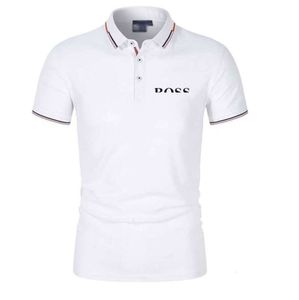 Designer Mens Polo Camisa Luxo HUGO Carta Casual Manga Curta Chefe Homens Moda Solta Lapela Meio Chefe Roupas T-shirt Marca Camiseta Alta Qualidade 6655