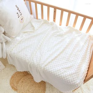 Blankets Soft Minky Baby Receiving Blanket Mink Dotted Double Layer Swaddle Wrap Bath Towel Bedding For Kids Born Boys Girls
