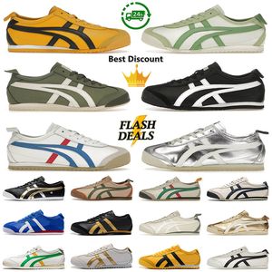 2024 Projektant Onitsukass Tiger Mexico 66 Flat Casual Shoes Mens Platforma Silver Off Mantle Green Cream Top Fashion Luksus