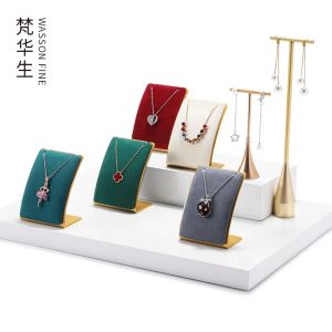Naszyjniki metalowa mikrofibra wisiorek stojak na naszyjnik biżuteria stojak na okno kreatywne biżuteria rekwizyty