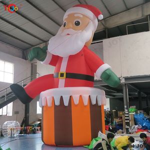 10mH (33ft) with blower outdoor games activities christmas decoration giant outdoor inflatable Santa Claus on Chimney for yard event advertising inflatables1