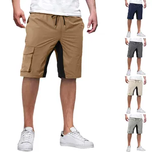 Erkek Şort İlkbahar ve Yaz Sokak Boş Zamanlı Spor İnşaat İşi için Çoklu Giysiler Tan kargo pantolon erkek bellek köpük adam